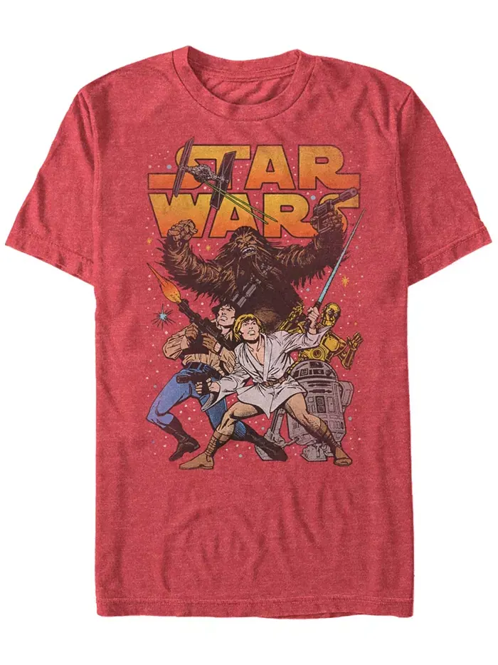 Футболка мужская Star Wars Classic Cartoon Good Guys с коротким рукавом Fifth Sun — изображение 1 из 1, красный