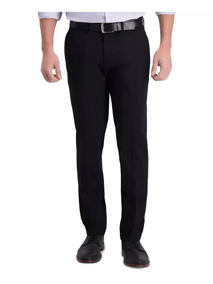 Мужские брюки Premium Khaki Slim-Fit с плоской передней частью, не требующие глажки Haggar — изображение 1 из 6, черный