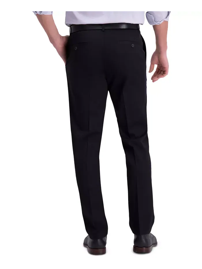 Мужские брюки Premium Khaki Slim-Fit с плоской передней частью, не требующие глажки Haggar — изображение 2 из 6, черный