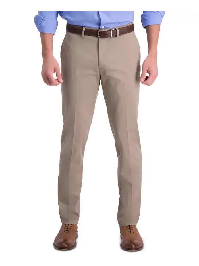 Мужские брюки Premium Khaki Slim-Fit с плоской передней частью, не требующие глажки Haggar