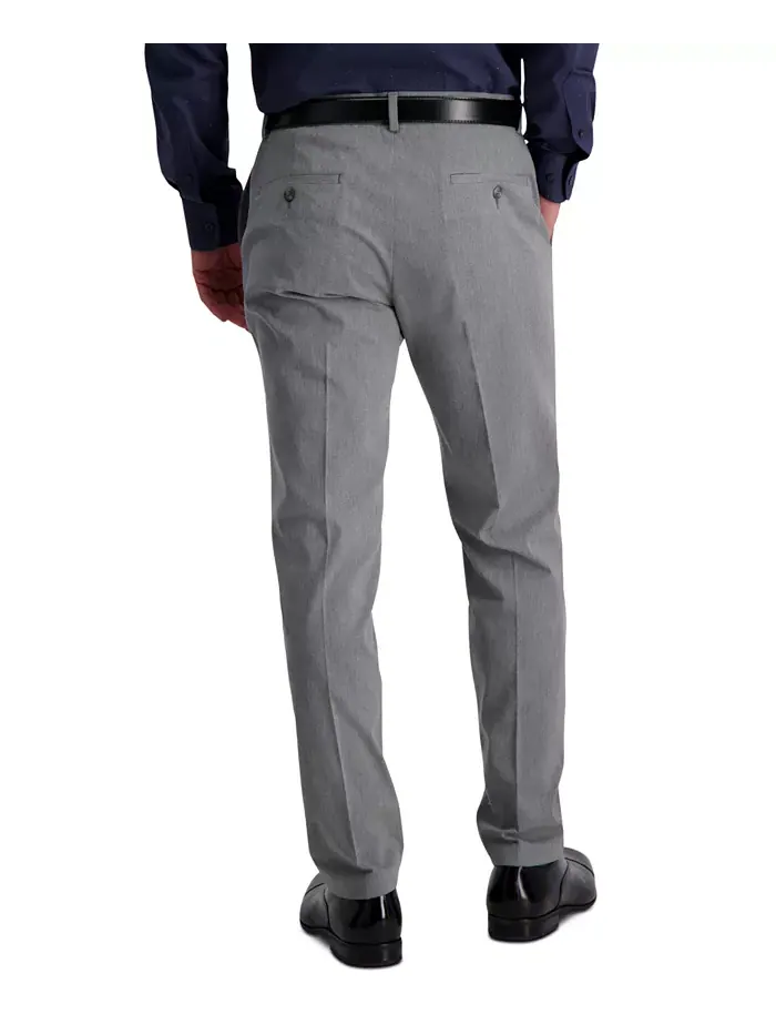 Мужские брюки Premium Khaki Slim-Fit с плоской передней частью, не требующие глажки Haggar — изображение 2 из 8, серый