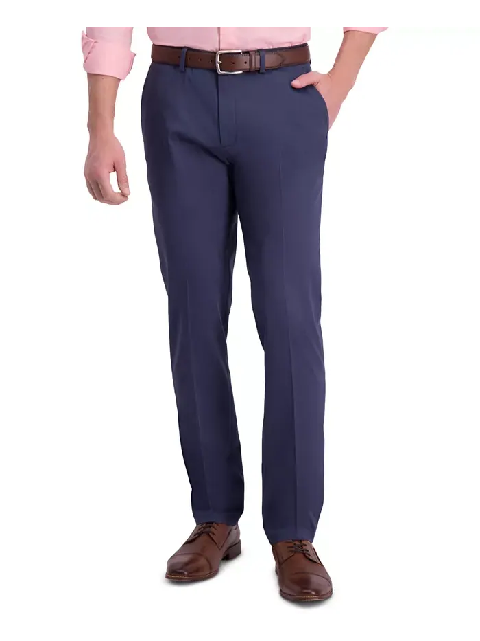 Мужские брюки Premium Khaki Slim-Fit с плоской передней частью, не требующие глажки Haggar