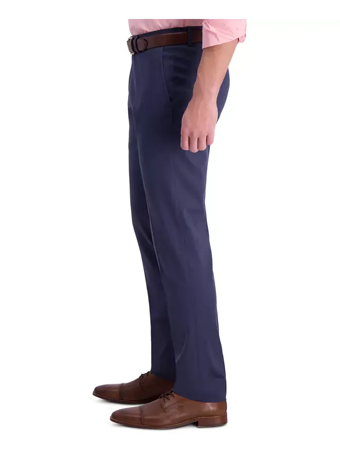 Мужские брюки Premium Khaki Slim-Fit с плоской передней частью, не требующие глажки Haggar — изображение 3 из 6, синий