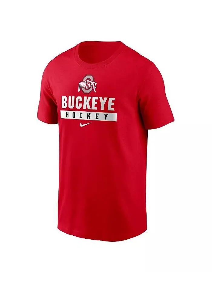 Мужская спортивная футболка Scarlet Ohio State Buckeyes для хоккея с шайбой Nike — изображение 3 из 3, алый