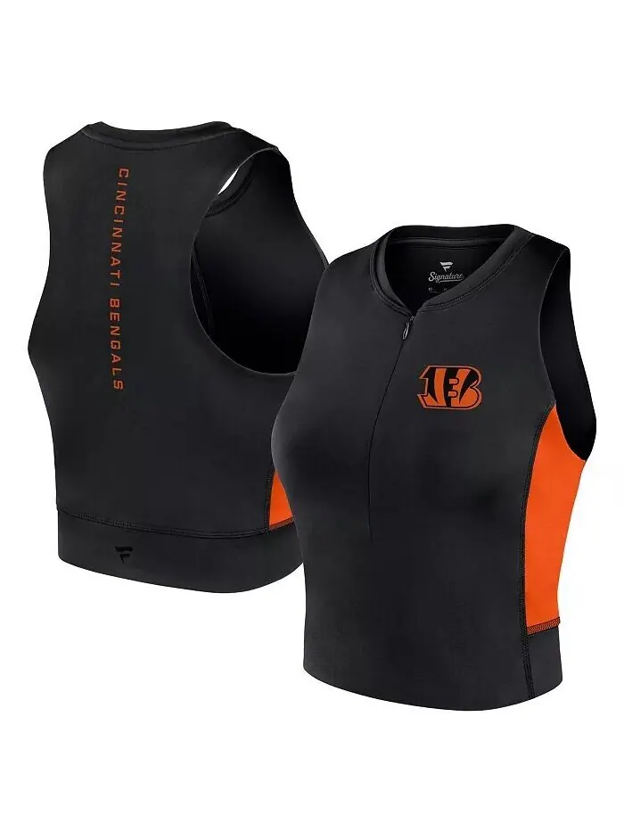 Женская черная майка для тренажерного зала Cincinnati Bengals Studio Fanatics Signature — черный