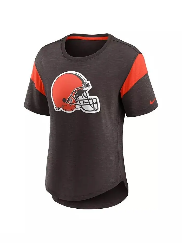 Женский коричневый топ с логотипом Cleveland Browns Primary Nike — изображение 2 из 3