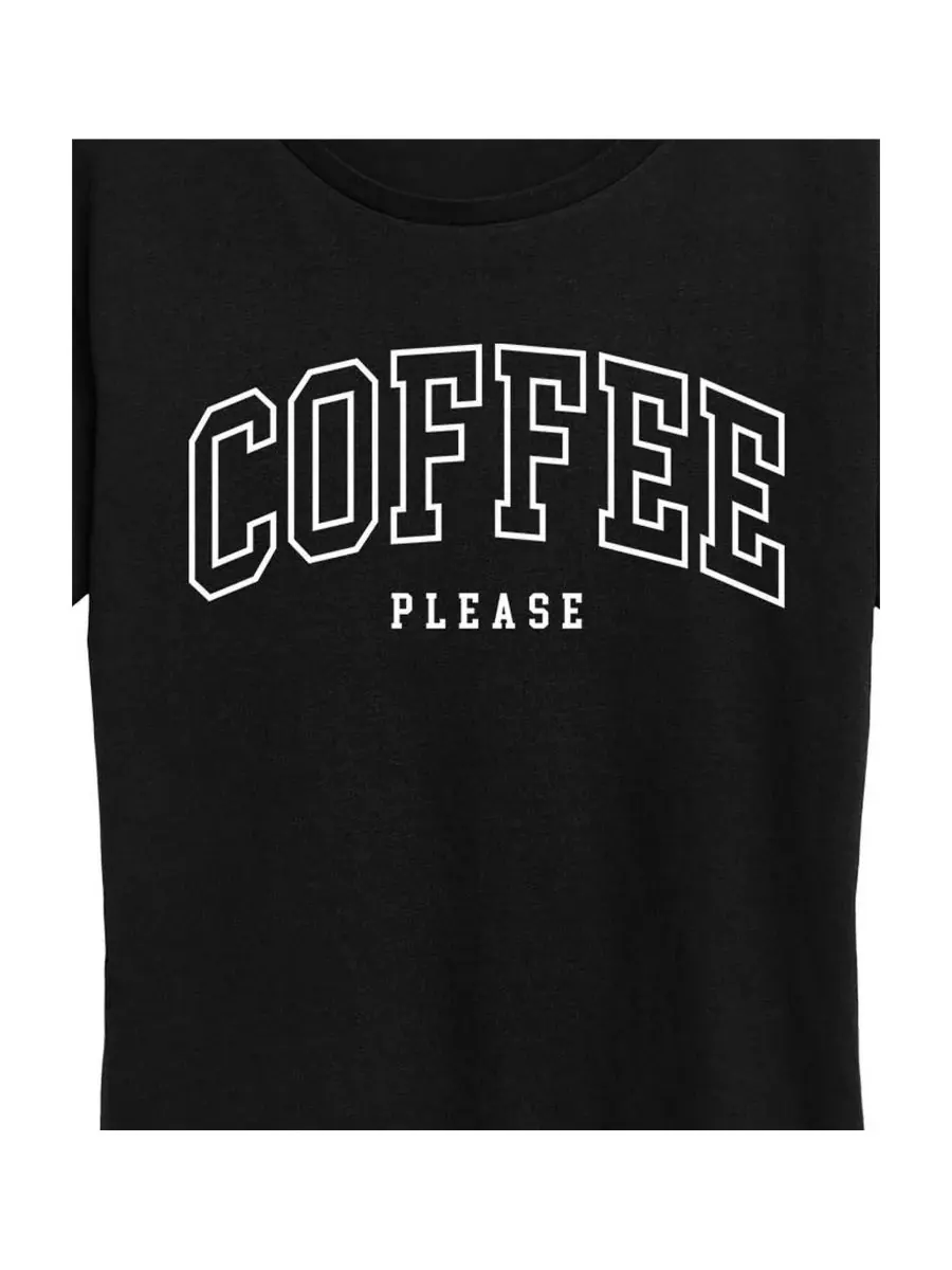 Женская футболка с коротким рукавом и графическим принтом Coffee Please Hybrid Apparel — изображение 2 из 3, черный
