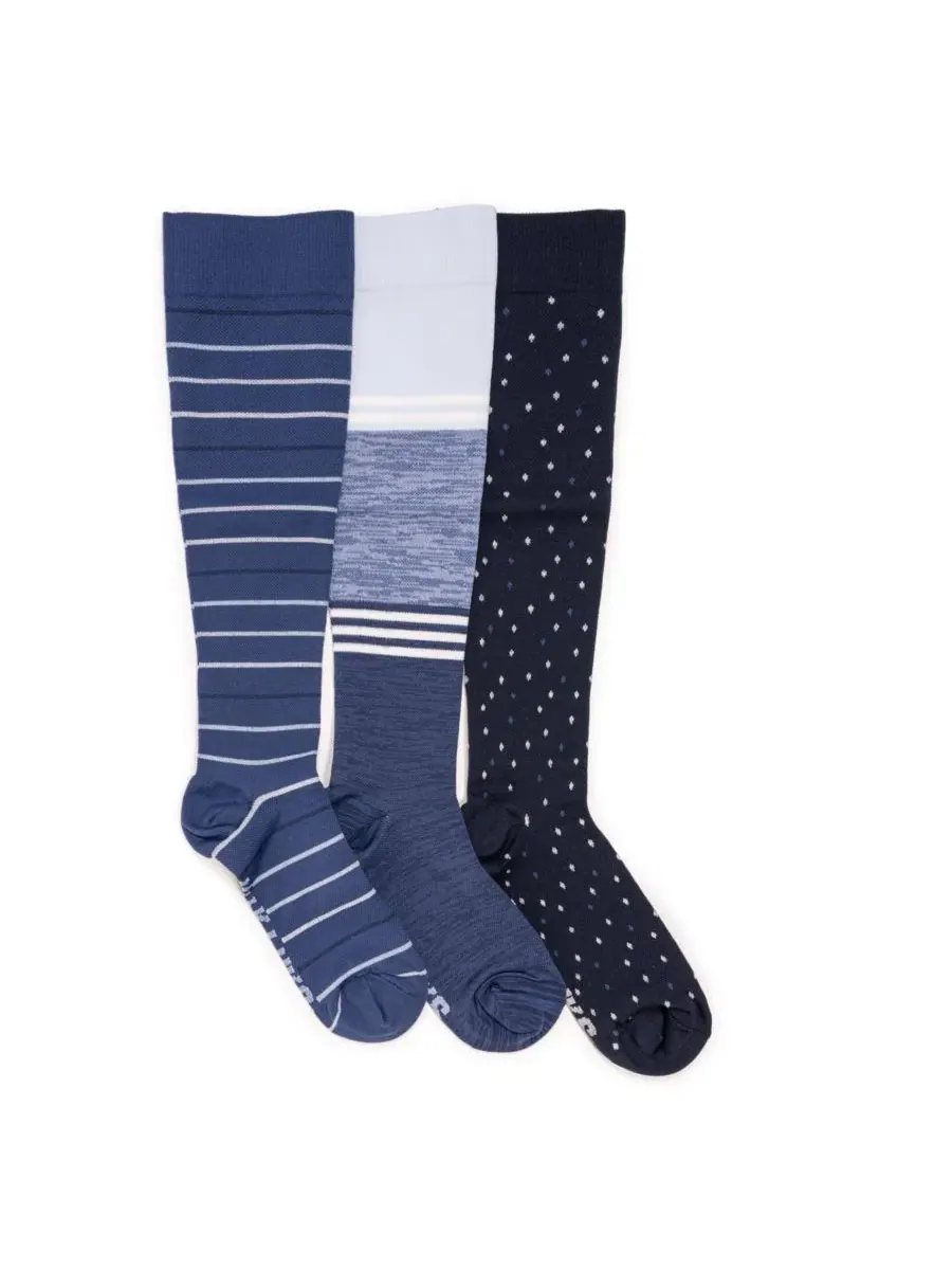Женские компрессионные носки, упаковка из 3 пар MUK LUKS — изображение 1 из 3, синий мульти