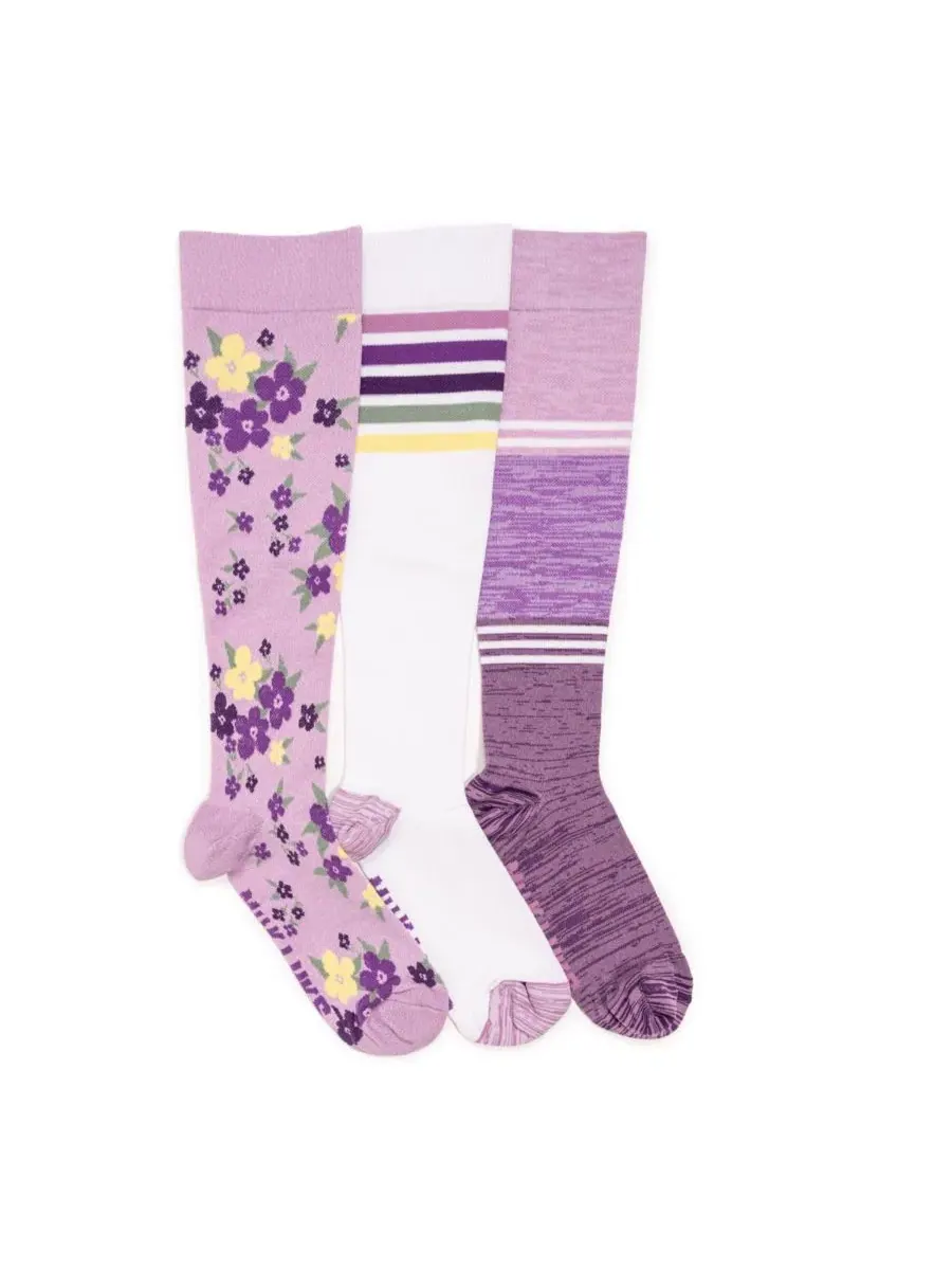 Женские компрессионные носки, упаковка из 3 пар MUK LUKS — изображение 1 из 3, фиолетовый мульти