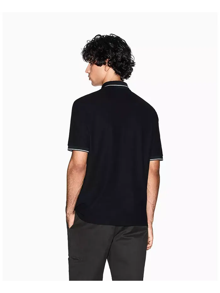 Мужская поло с коротким рукавом Night Lab из мерсеризованного пике A|X Armani Exchange — изображение 3 из 5, черный