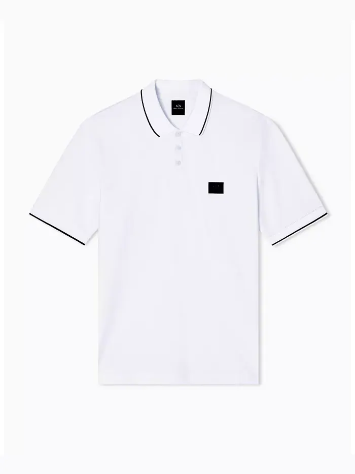 Мужская поло с коротким рукавом Night Lab из мерсеризованного пике A|X Armani Exchange — изображение 5 из 5, белый