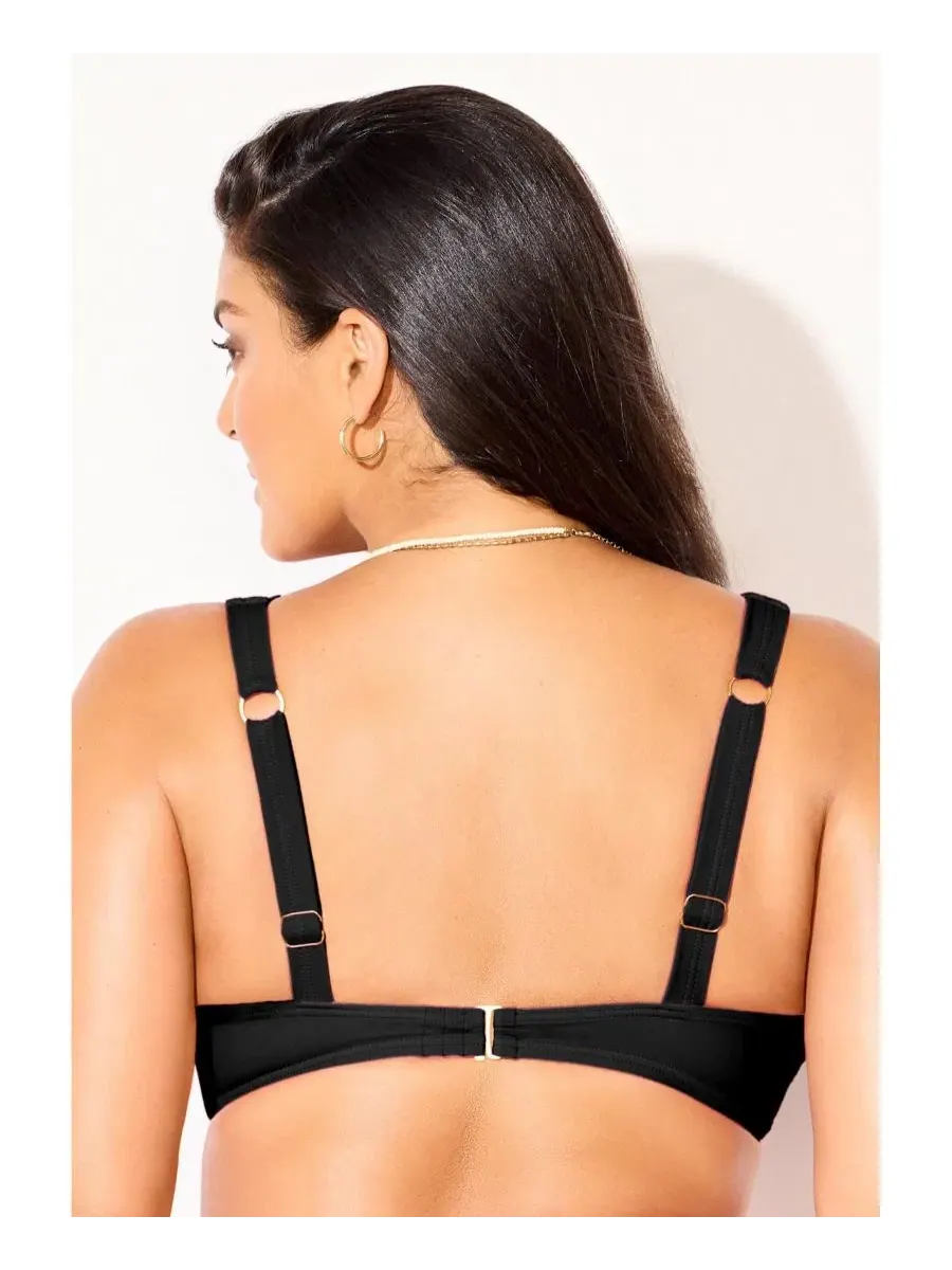 Женский бикини-топ с волнистым краем и на косточках Swimsuits For All — изображение 3 из 3, черный