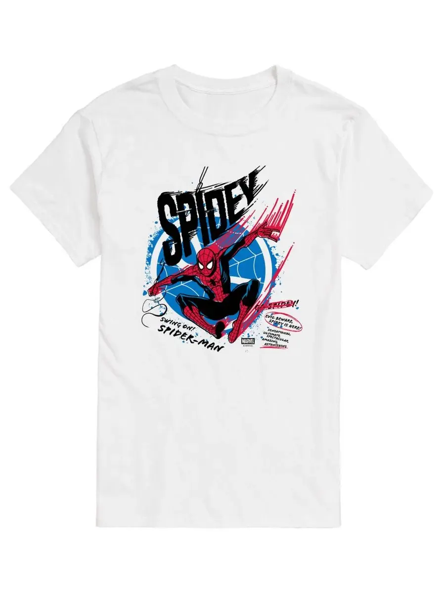 Мужская футболка с коротким рукавом и графическим принтом Человека-паука (Spidey Speed) Airwaves — изображение 1 из 3, белый