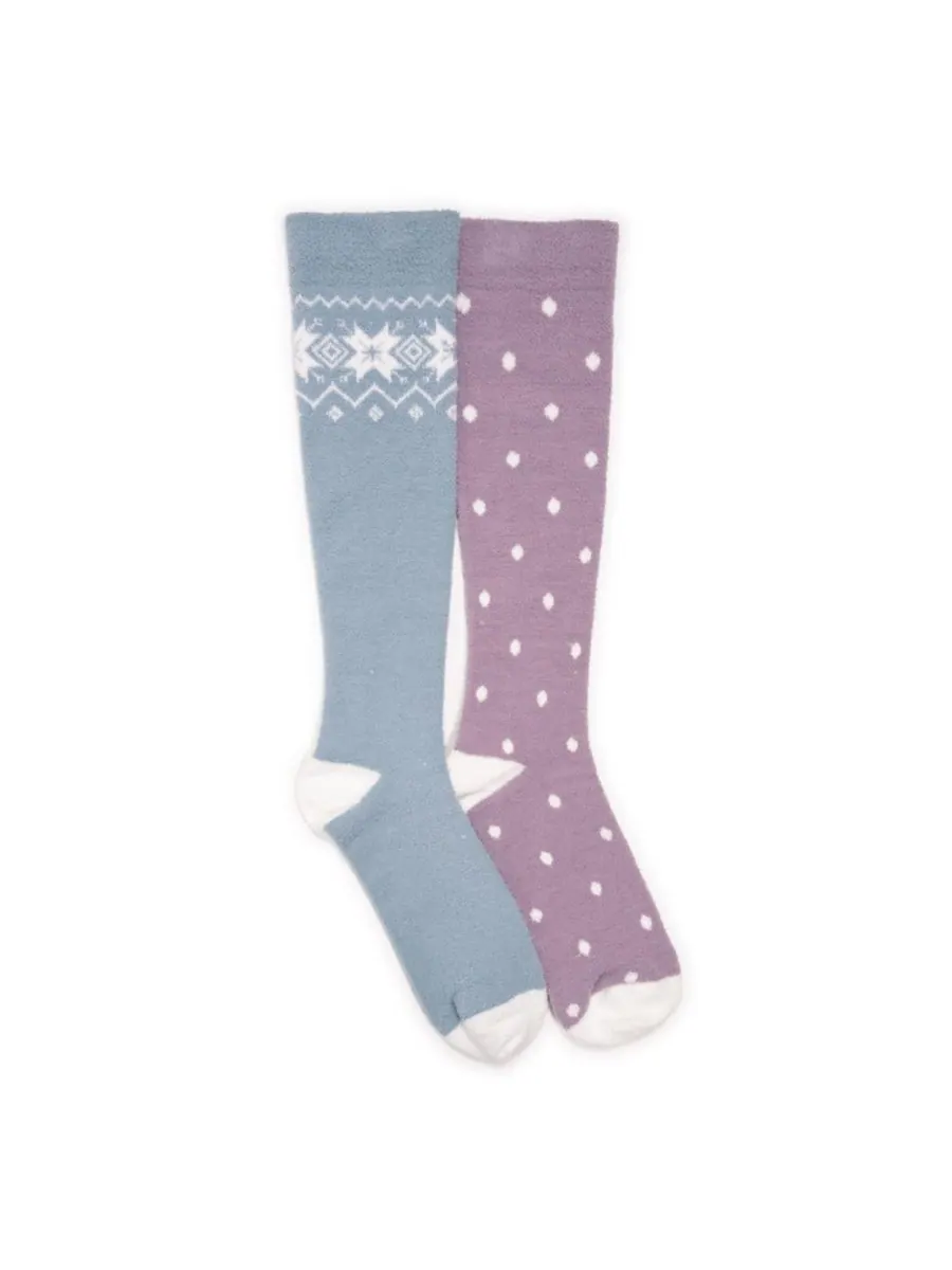 Женские компрессионные уютные носки (2 шт в упаковке) MUK LUKS — изображение 1 из 2, синий/фиолетовый