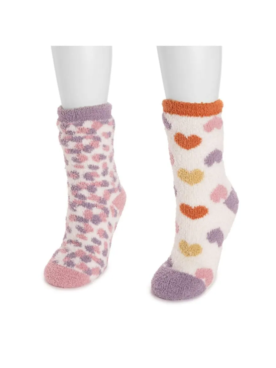 Женские уютные носки (2 шт) MUK LUKS — изображение 2 из 3, фиолетовый/розовый