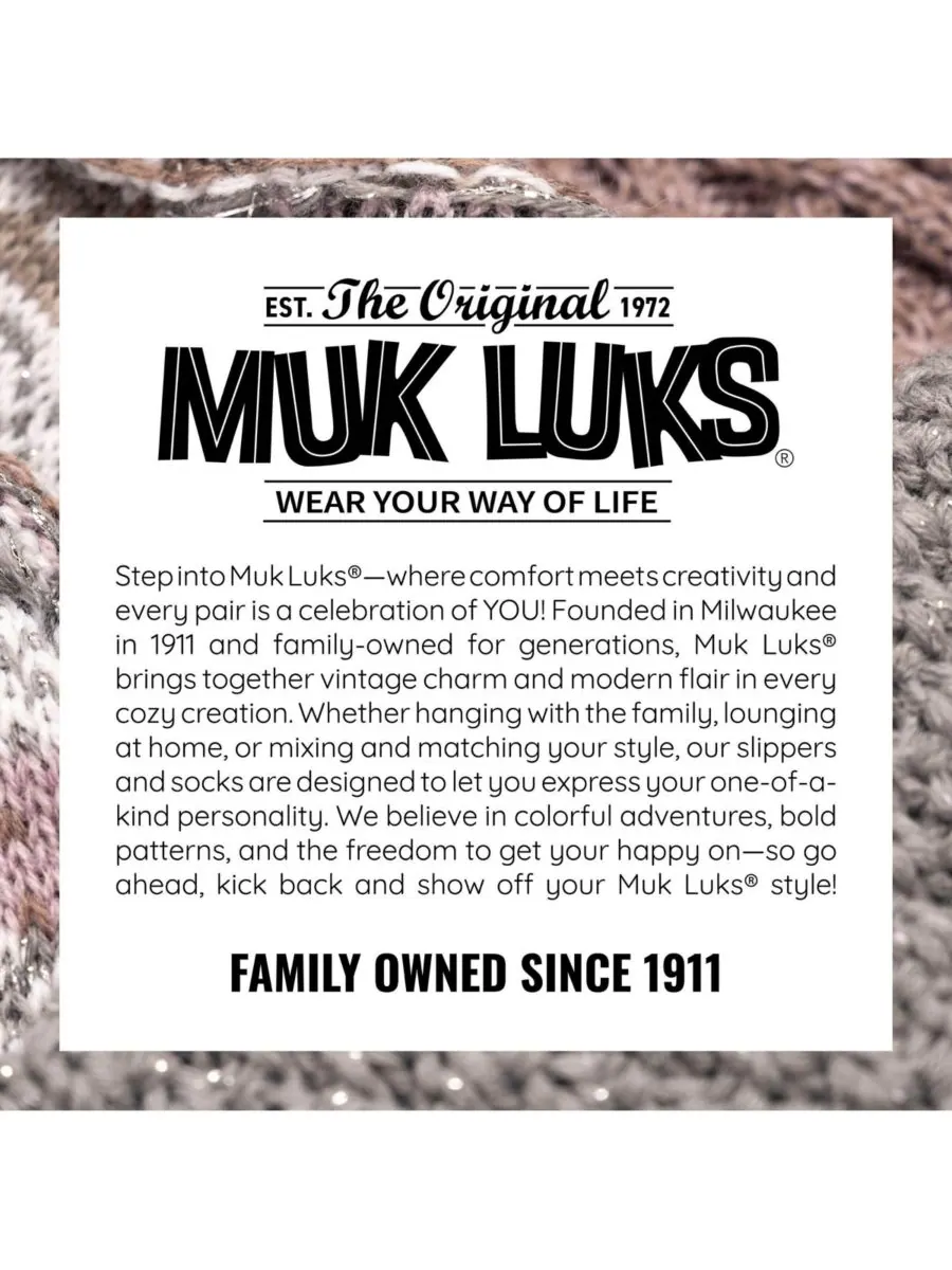 Женские уютные носки (2 шт) MUK LUKS — изображение 3 из 3, фиолетовый/розовый