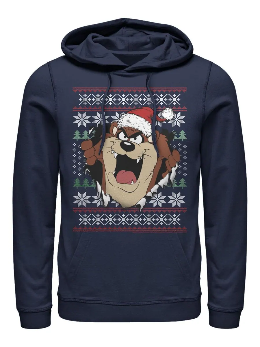 Мужская толстовка Looney Tunes Taz Ugly Hoodie Fifth Sun — изображение 1 из 1, темно-синий