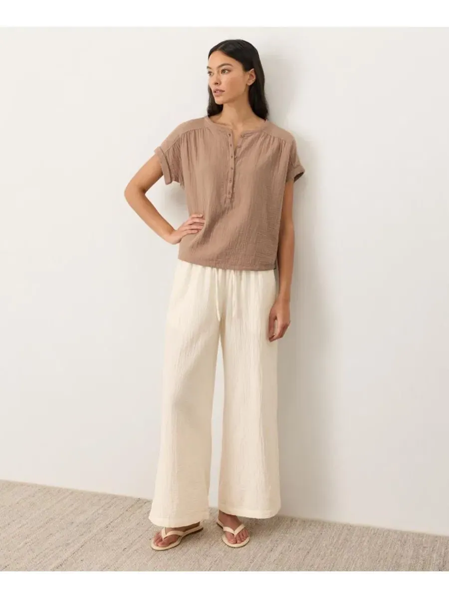 Брюки-кюлоты из органического хлопка Coastal Split Hem Pact — изображение 2 из 5, темно-синий