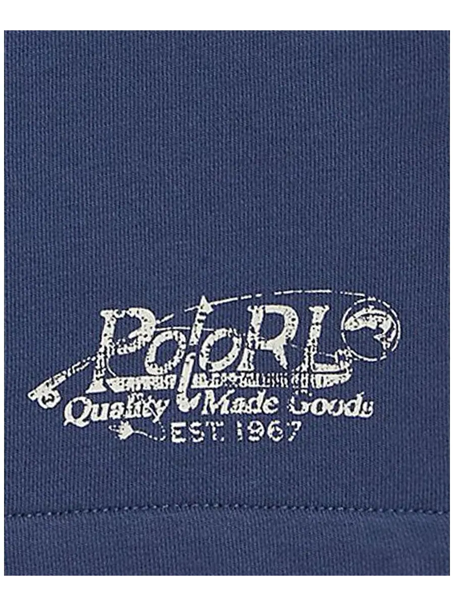 Шорты из французского футера с логотипом Polo Ralph Lauren — изображение 3 из 3, синий