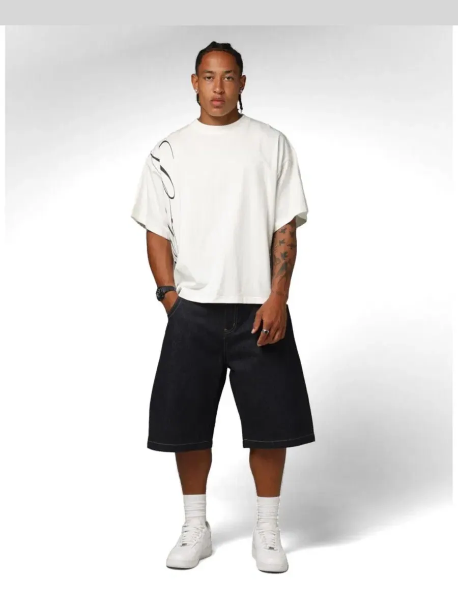 Футболка оверсайз из хлопка Apeezy Oversized Loiter — изображение 2 из 4, кремовый