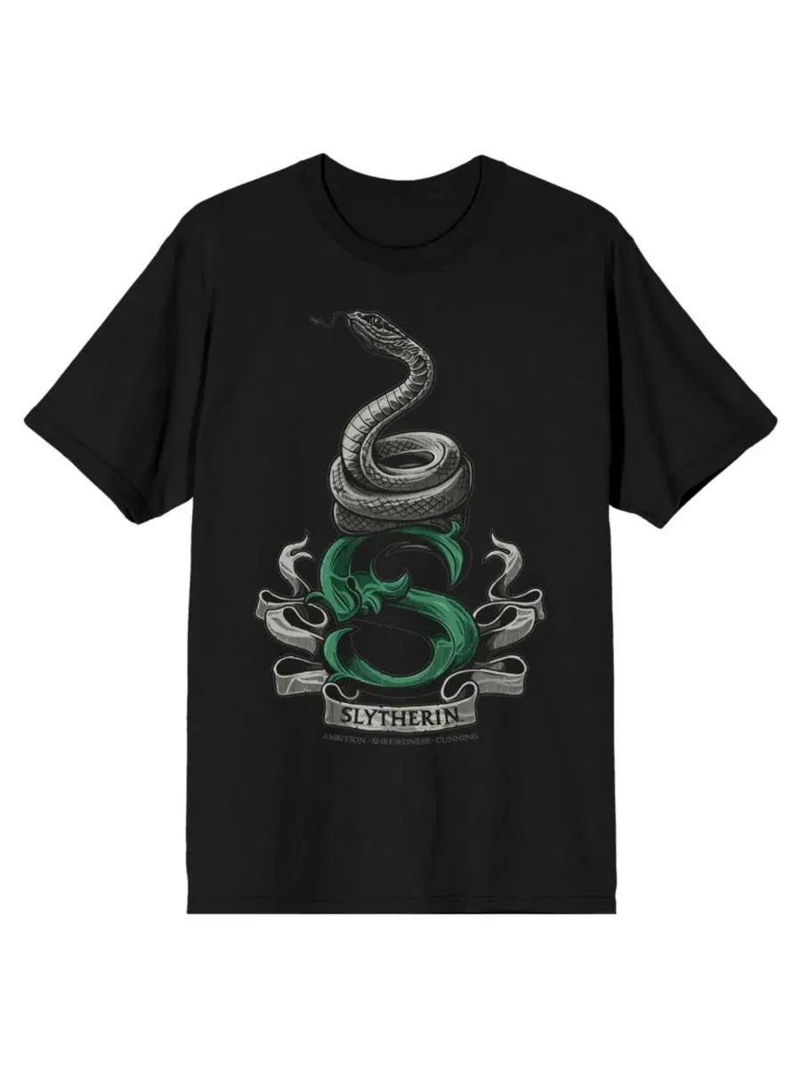 Футболка с принтом Slytherin Snake Harry Potter — изображение 1 из 4, черный