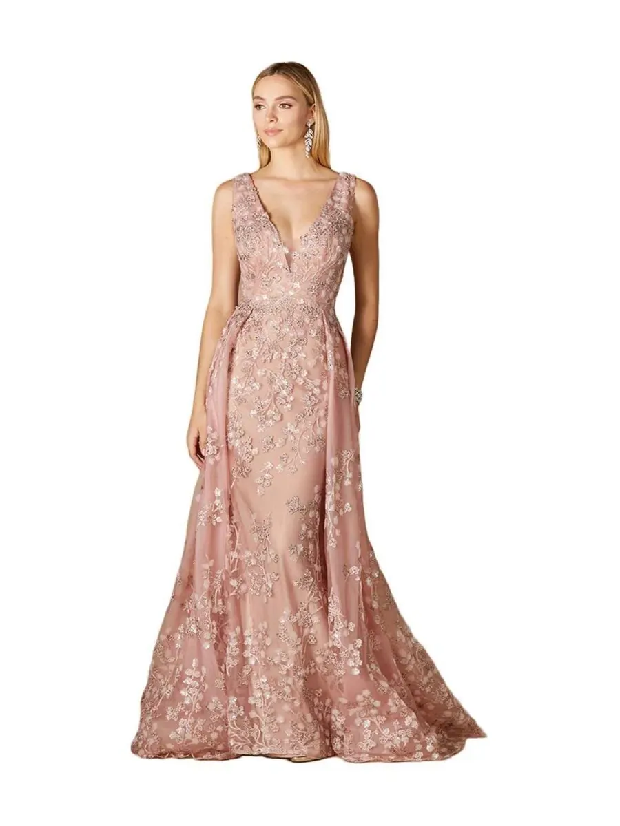 Платье с цветочной аппликацией и overskirt, модель Floral Applique Overskirt Dress Lara