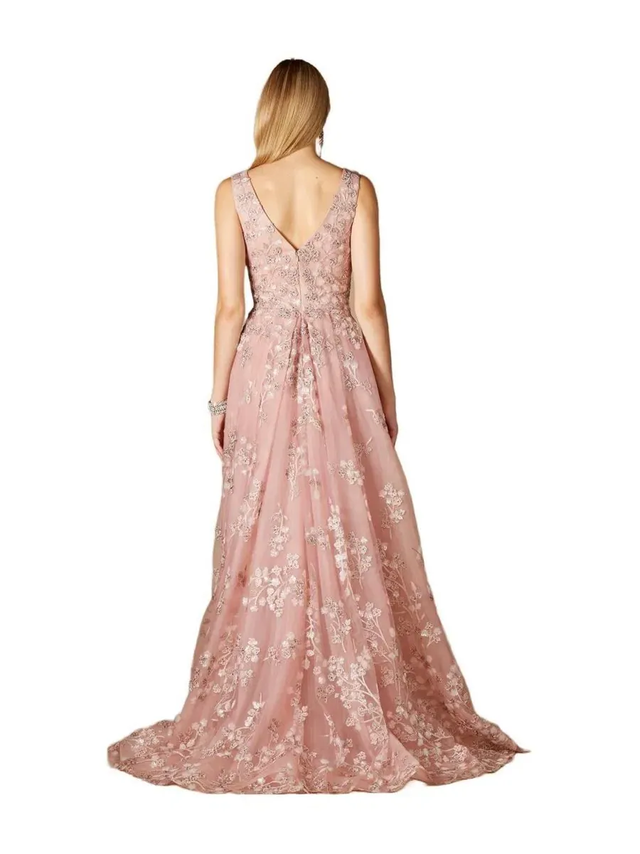 Платье с цветочной аппликацией и overskirt, модель Floral Applique Overskirt Dress Lara — изображение 2 из 3