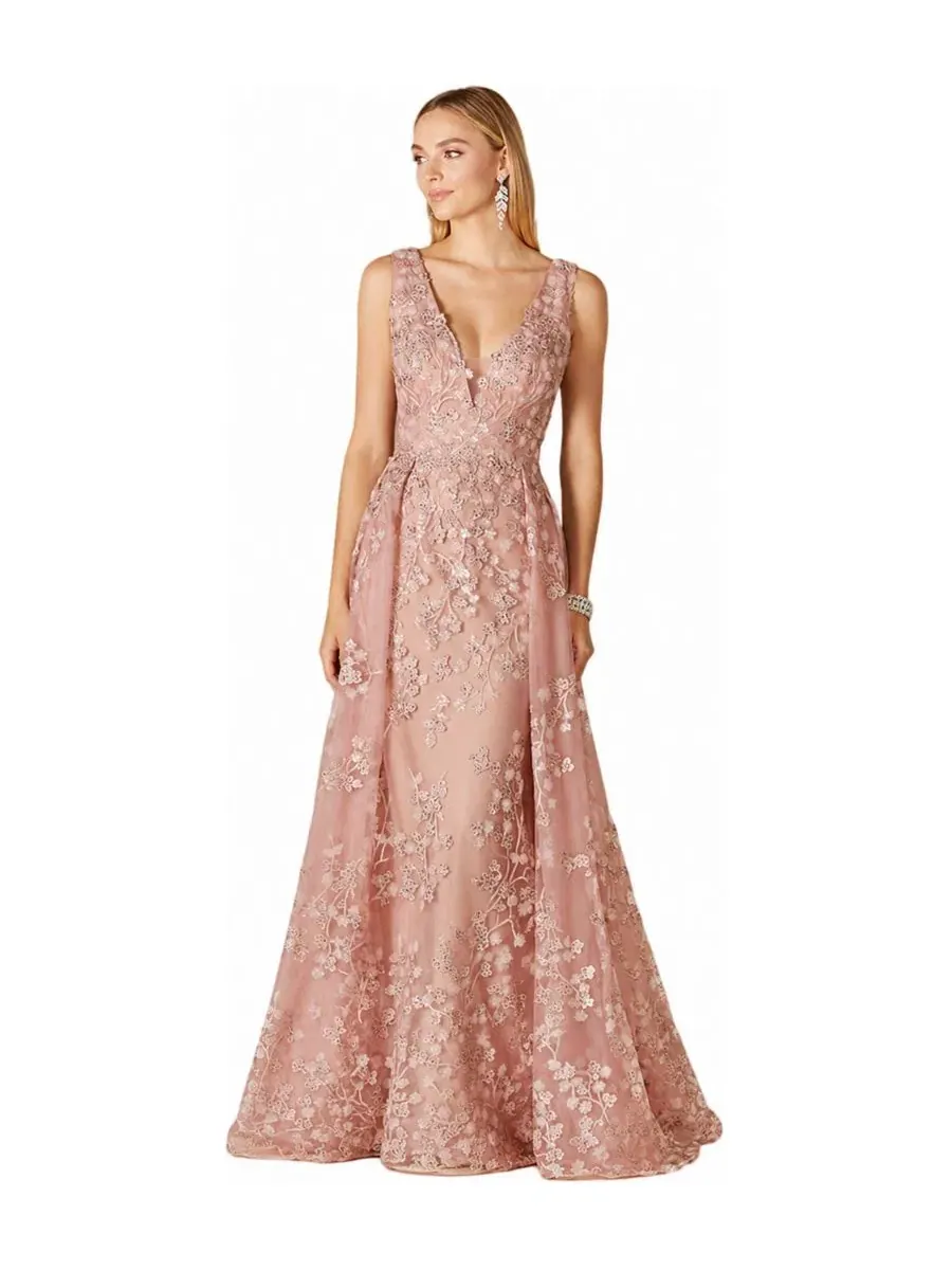 Платье с цветочной аппликацией и overskirt, модель Floral Applique Overskirt Dress Lara — изображение 3 из 3