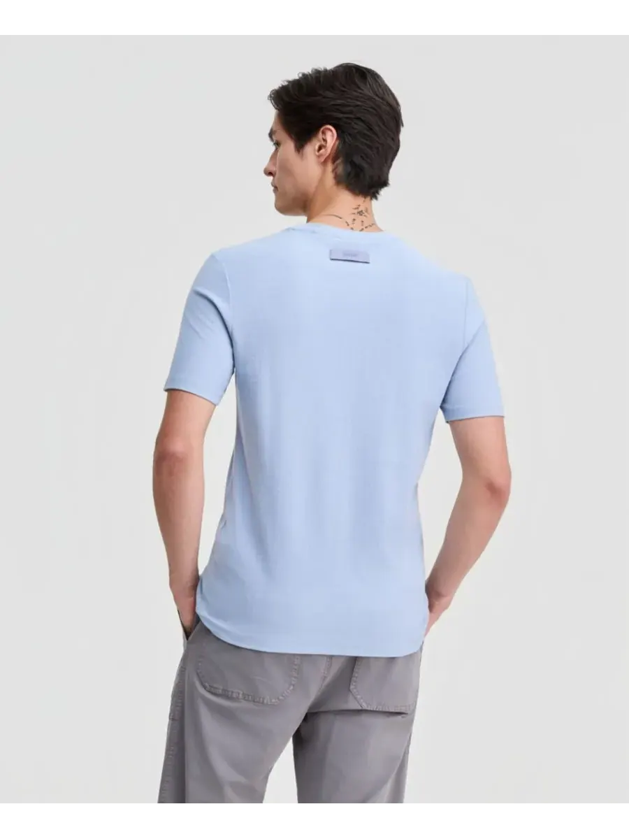 Мужская хлопковая футболка с круглым вырезом Dimersteso Hugo Boss — изображение 4 из 4, фиолетовый