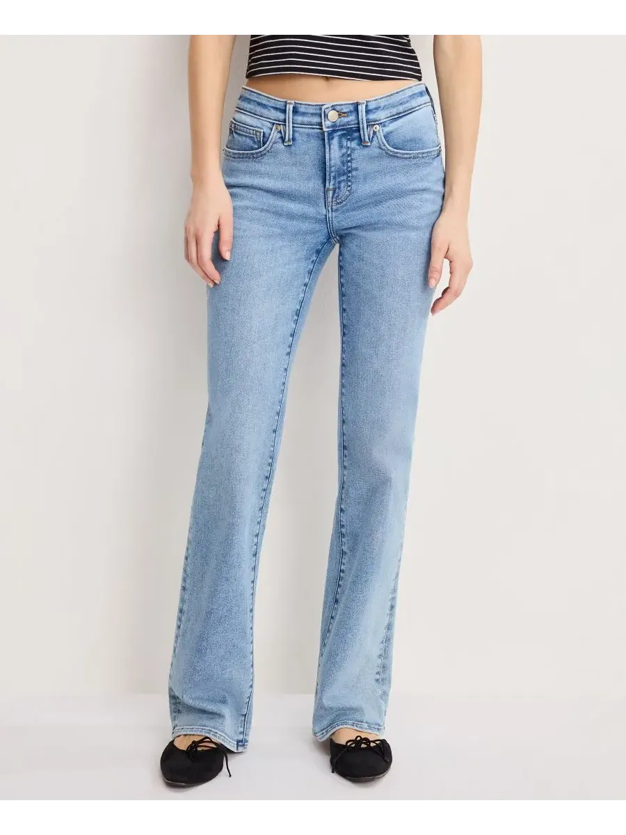 Женские джинсы-ботинки с низкой посадкой Good American — изображение 1 из 4, синий
