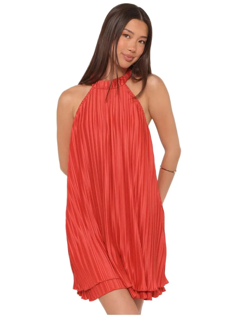 Платье мини с халтер-вырезом Tyra Halterneck Mini Dress Petal and Pup — изображение 1 из 4, красный