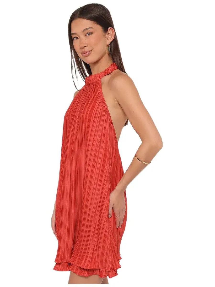 Платье мини с халтер-вырезом Tyra Halterneck Mini Dress Petal and Pup — изображение 2 из 4, красный