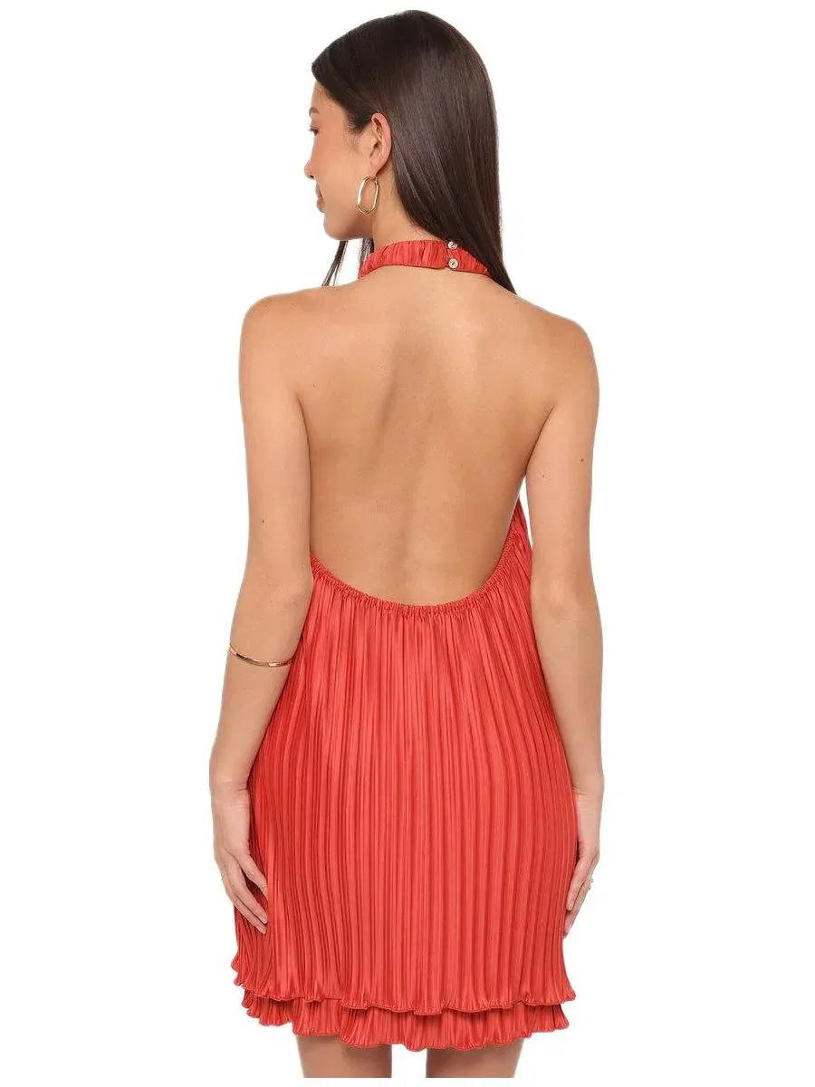 Платье мини с халтер-вырезом Tyra Halterneck Mini Dress Petal and Pup — изображение 3 из 4, красный