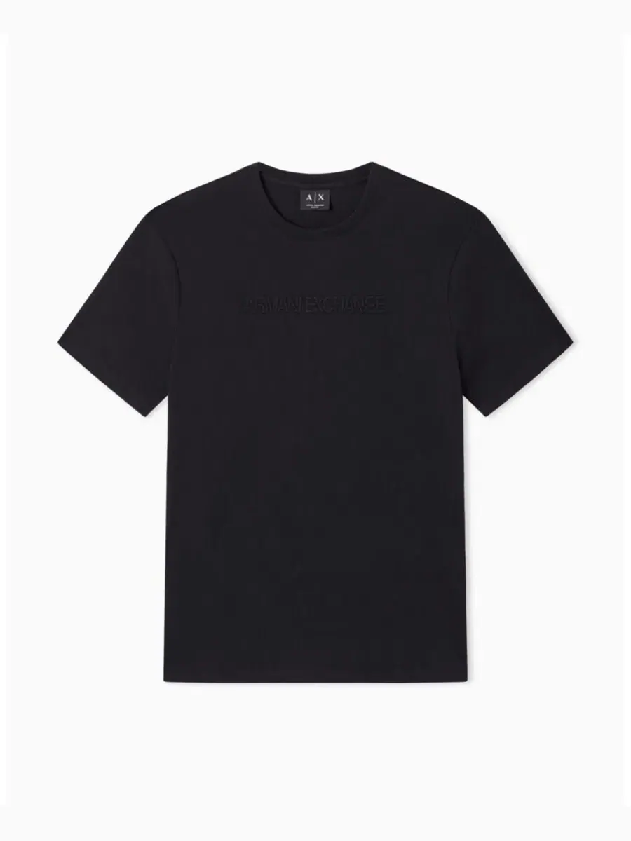 Футболка с коротким рукавом, с тональным логотипом A|X Armani Exchange — изображение 2 из 5, черный
