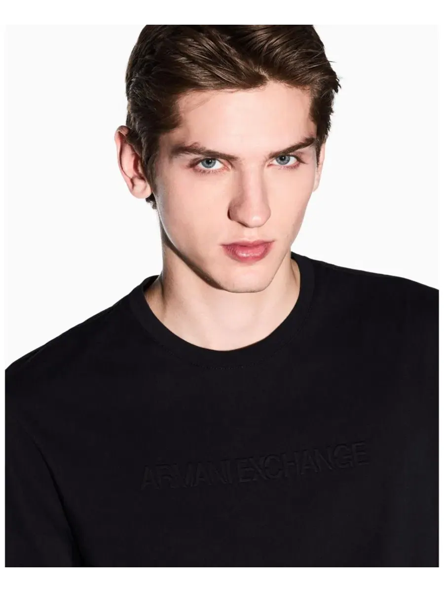 Футболка с коротким рукавом, с тональным логотипом A|X Armani Exchange — изображение 4 из 5, черный