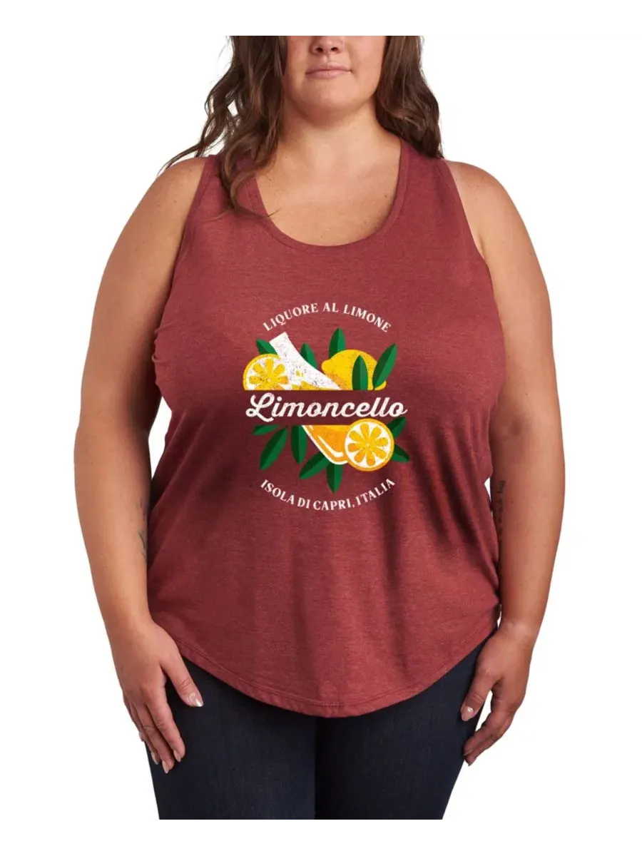 Женский топ-майка на бретелях с принтом Instant Message Limoncello, Plus Size Hybrid Apparel — изображение 1 из 3, винный