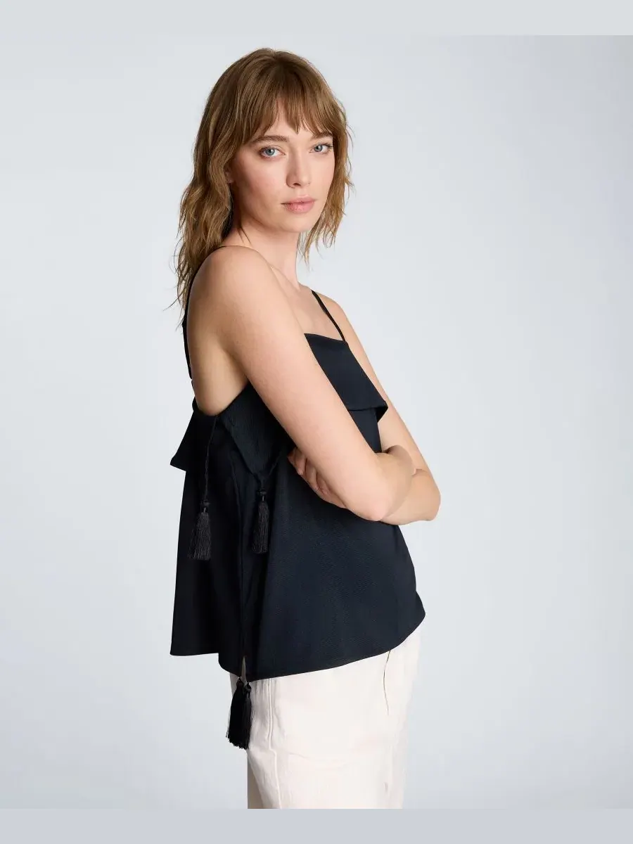 Топ без рукавов с кисточками Kenneth Cole — изображение 3 из 5, черный