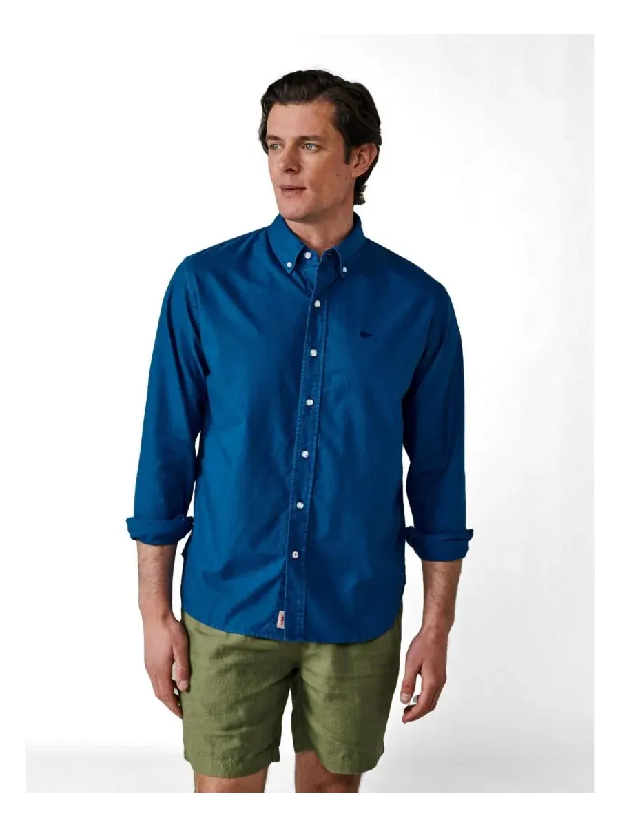 Мужская рубашка-оксфорд с длинным рукавом Horkstow Lightweight Oxford Shirt Aubin — изображение 1 из 6, яркий синий