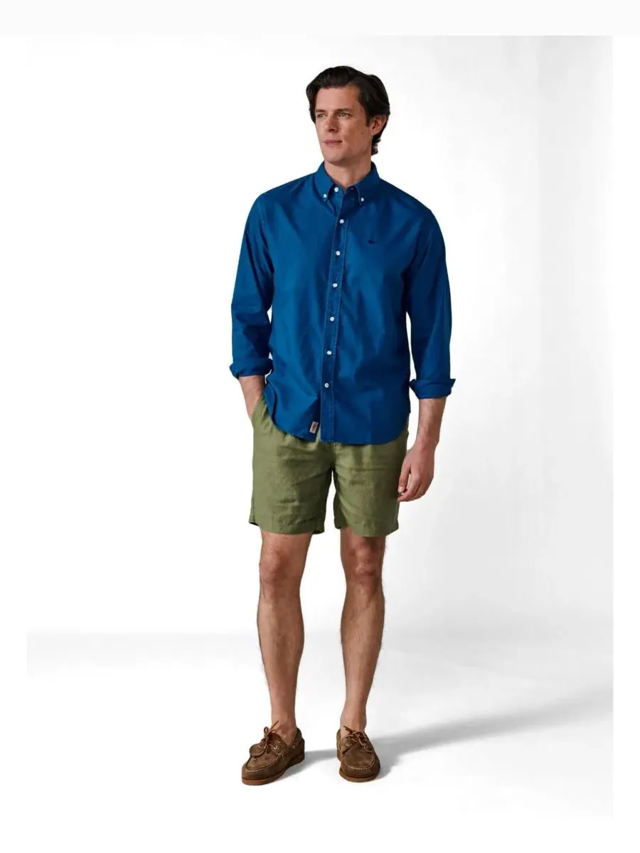Мужская рубашка-оксфорд с длинным рукавом Horkstow Lightweight Oxford Shirt Aubin — изображение 2 из 6, яркий синий