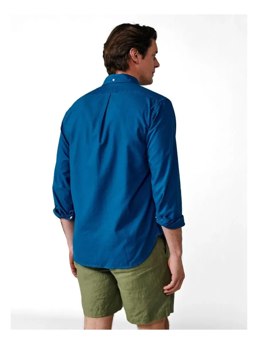Мужская рубашка-оксфорд с длинным рукавом Horkstow Lightweight Oxford Shirt Aubin — изображение 3 из 6, яркий синий