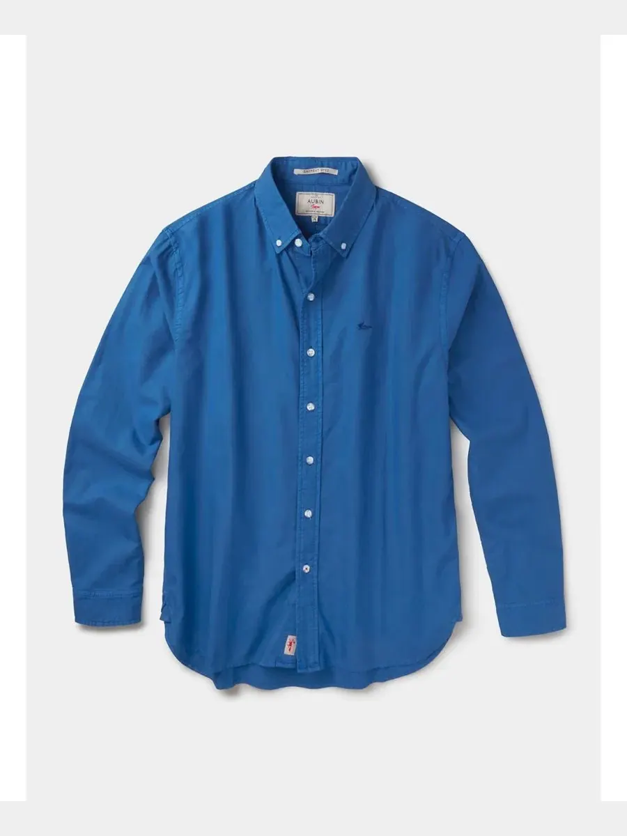 Мужская рубашка-оксфорд с длинным рукавом Horkstow Lightweight Oxford Shirt Aubin — изображение 6 из 6, яркий синий