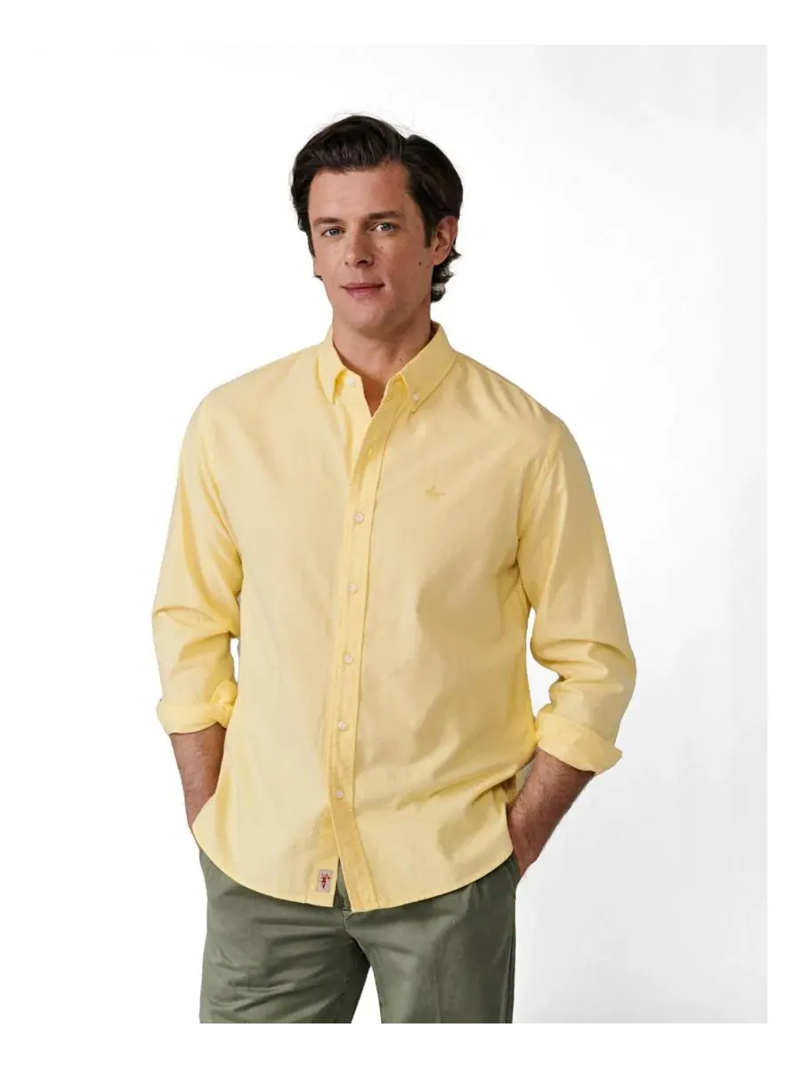 Мужская рубашка-оксфорд из легкого хлопка Horkstow Lightweight Oxford Shirt Aubin — изображение 1 из 4, желтый