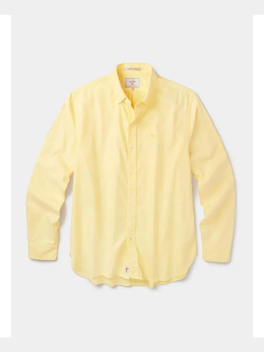 Мужская рубашка-оксфорд из легкого хлопка Horkstow Lightweight Oxford Shirt Aubin — изображение 4 из 4, желтый