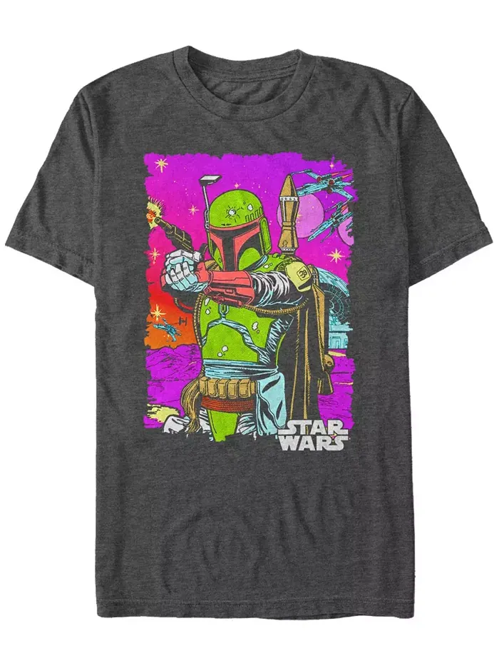 Футболка мужская классическая с коротким рукавом Star Wars Bright Boba Fett Fifth Sun — изображение 1 из 1, темно-серый
