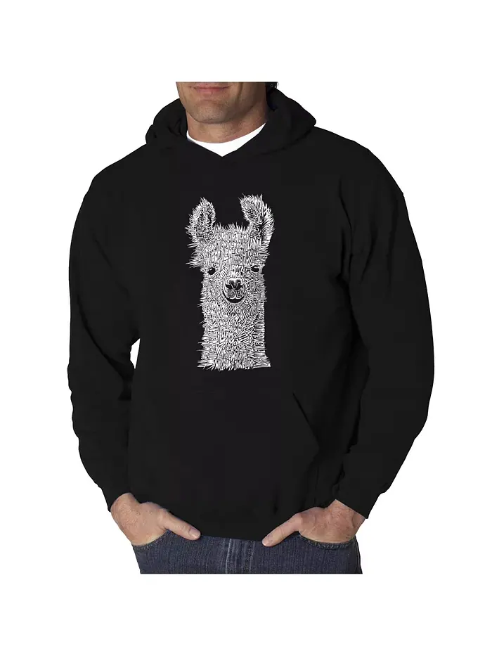 Мужская худи с принтом - Llama LA Pop Art — изображение 1 из 3, черный