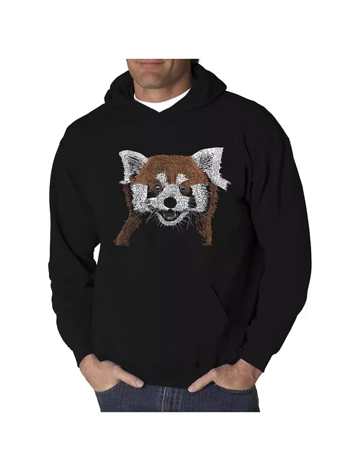 Мужская худи с принтом Red Panda Word Art LA Pop Art — изображение 1 из 2, черный