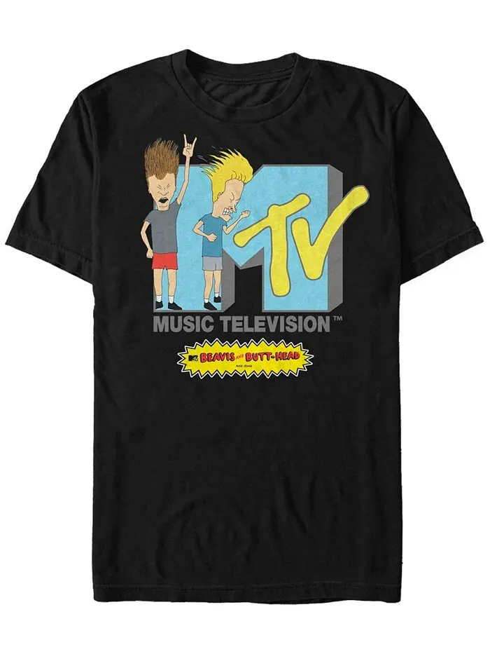 Мужская футболка с коротким рукавом и логотипом Beavis and Butthead Rock Fifth Sun — изображение 1 из 1, черный