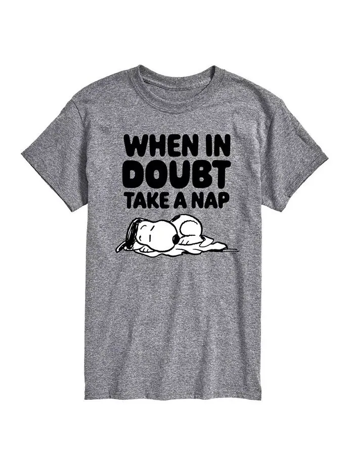 Мужская футболка с коротким рукавом Hybrid Apparel Peanuts Nap AIRWAVES — изображение 1 из 8, серый