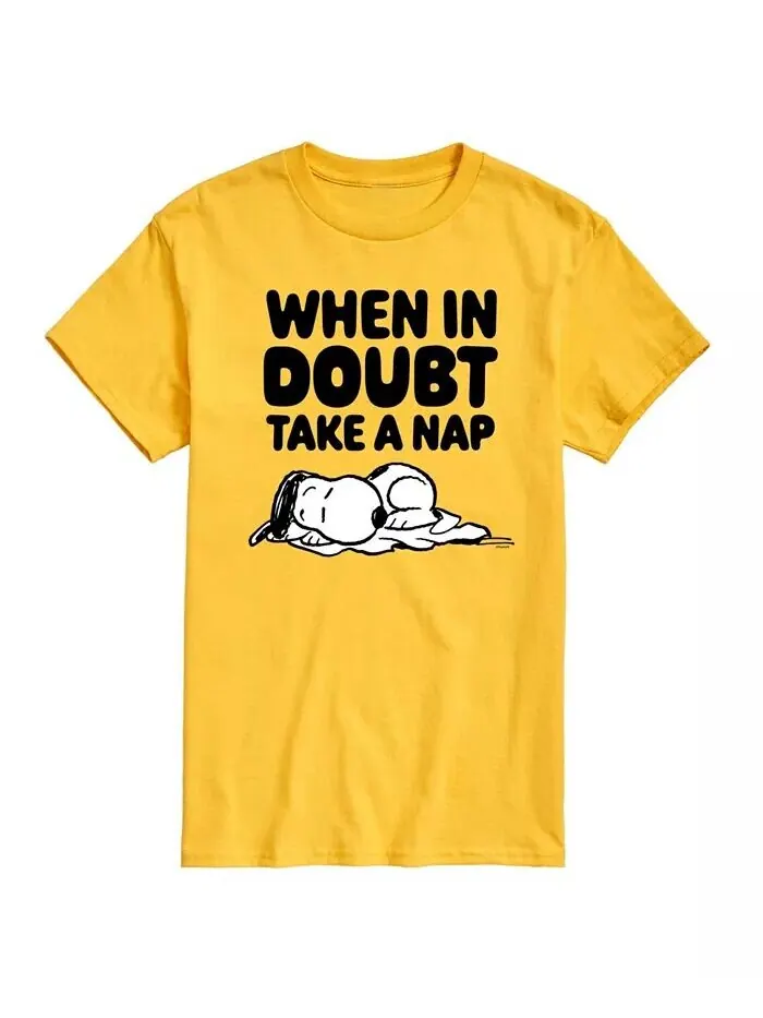 Мужская футболка с коротким рукавом Hybrid Apparel Peanuts Nap AIRWAVES — изображение 1 из 8, желтый