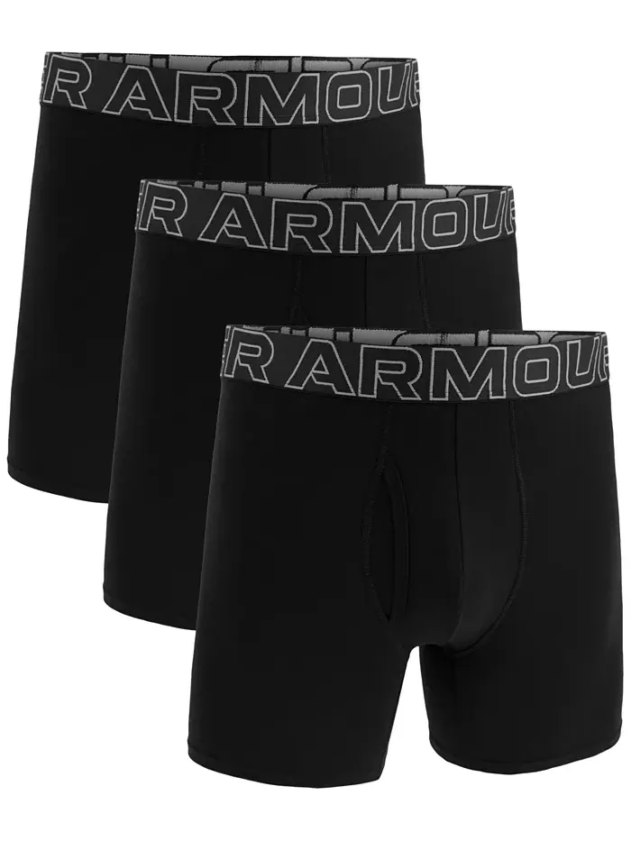 Мужские боксеры Performance Solid 6", 3 шт Under Armour — изображение 1 из 1, черный
